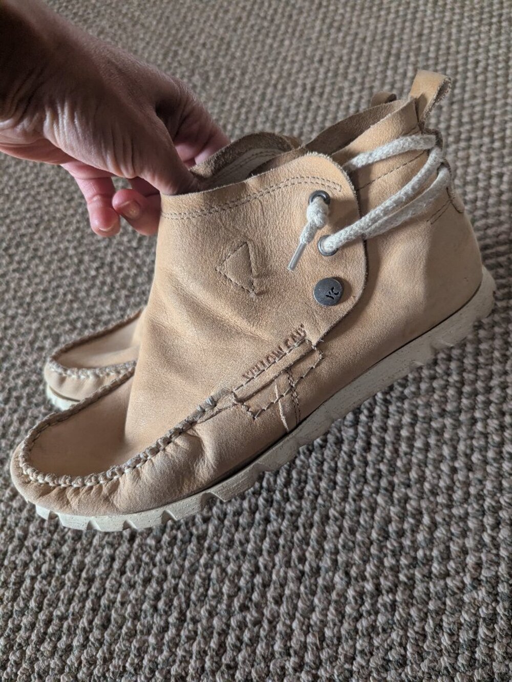 Yellow cab leather booties 38
